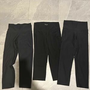 Black High-Waisted Leggings Trio